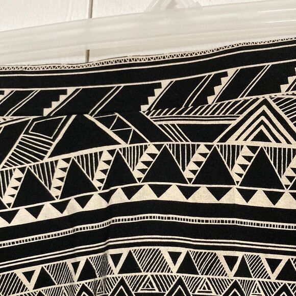 VICTORIAS SECRET PINK Aztec Mini Skater Skirt Circle Flare Black Cream Large - Picture 7 of 13